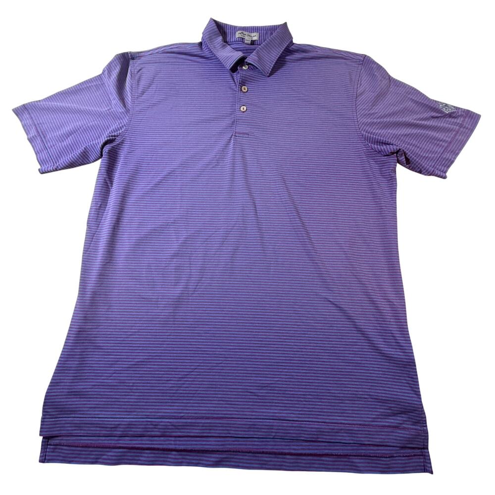Peter Millar Summer Comfort Golf Polo San Antonio CC GC Logo Purple Pink Men L